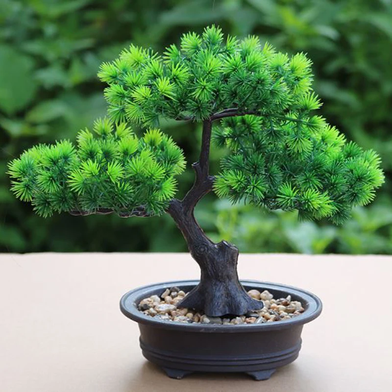 

Welcoming Pine Bonsai Simulation Artificial Potted Plant Ornament Home Decor