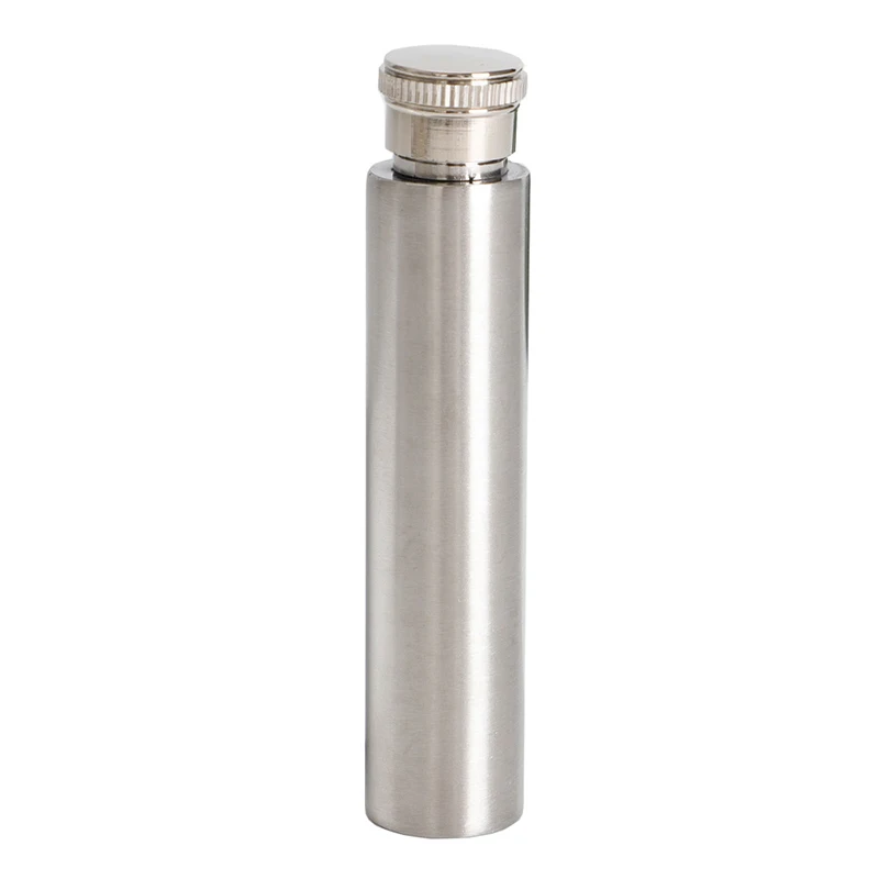 

Mini Hip Flask Cigar Long Whiskey Flask Tube Alcohol Bottle Wine Pot Polished Round Bottom Stainless Steel Flagon Men's Gift