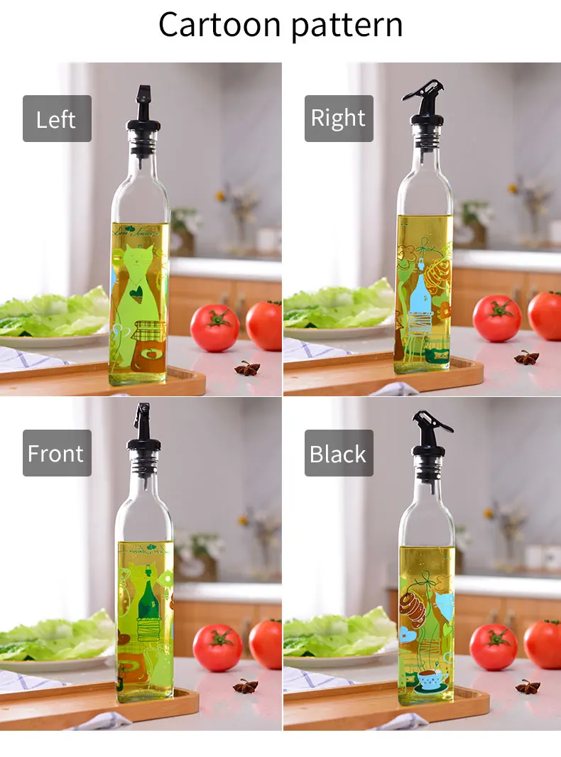 Migecon 500 мл Бессвинцовая стеклянная бутыль для масла соус, уксус бутылка вина Высокая термостойкая конструкция силиконовая герметичная масляная насадка