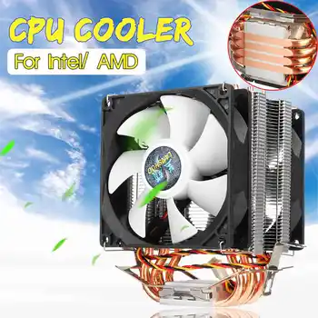 

4 Copper Heat Pipe CPU Cooler Cooling Fan Radiator Quiet Dual Fan Cooler Heatsink for Intel LGA 1150/1151/1155/1156/1366/775 AMD