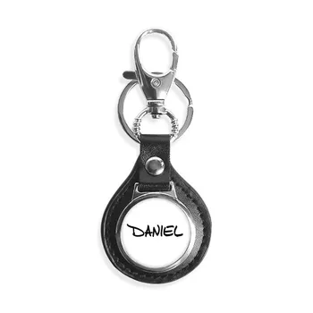 

Special Handwriting English Name DANIEL Leather Metal Key Chain Ring Car Keychain Gift