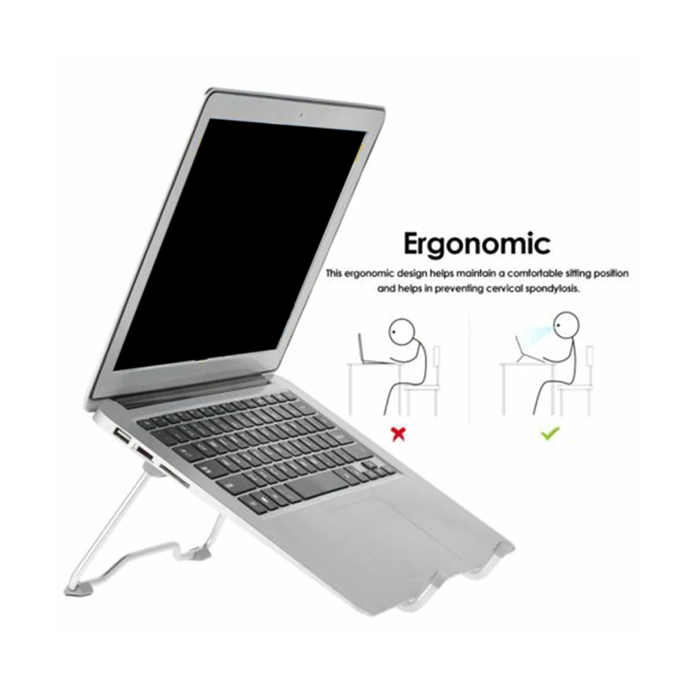 Универсальная Складная Алюминиевая Подставка для ноутбука, складной регулируемый держатель для ноутбука, планшета, невидимая вентиляция