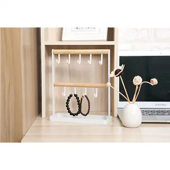 

Simple Iron Art Jewelry Rack Necklace Key Earrings Jewelry Shelf Small Objects Storage Hook Showing Stand