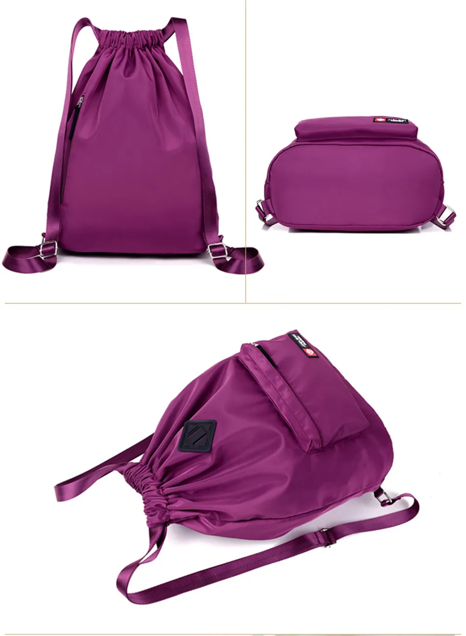 Outdoor Sports Running Large Capacity Drawstring Backpack Men And Women Swimming Fitness Waterproof Soft Back Backpack Gym Bag