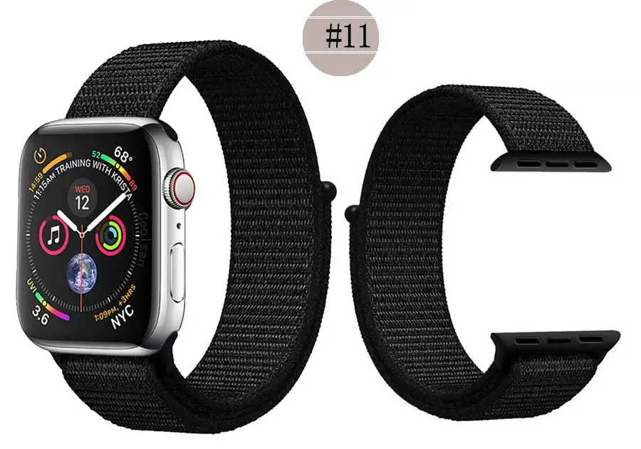 Для мужчин и женщин 38 мм 42 мм 40 мм 44 мм ремешок для apple watch series 1 2 3 4 тканый нейлоновый ремешок для iWatch 4 цветной браслет с узором