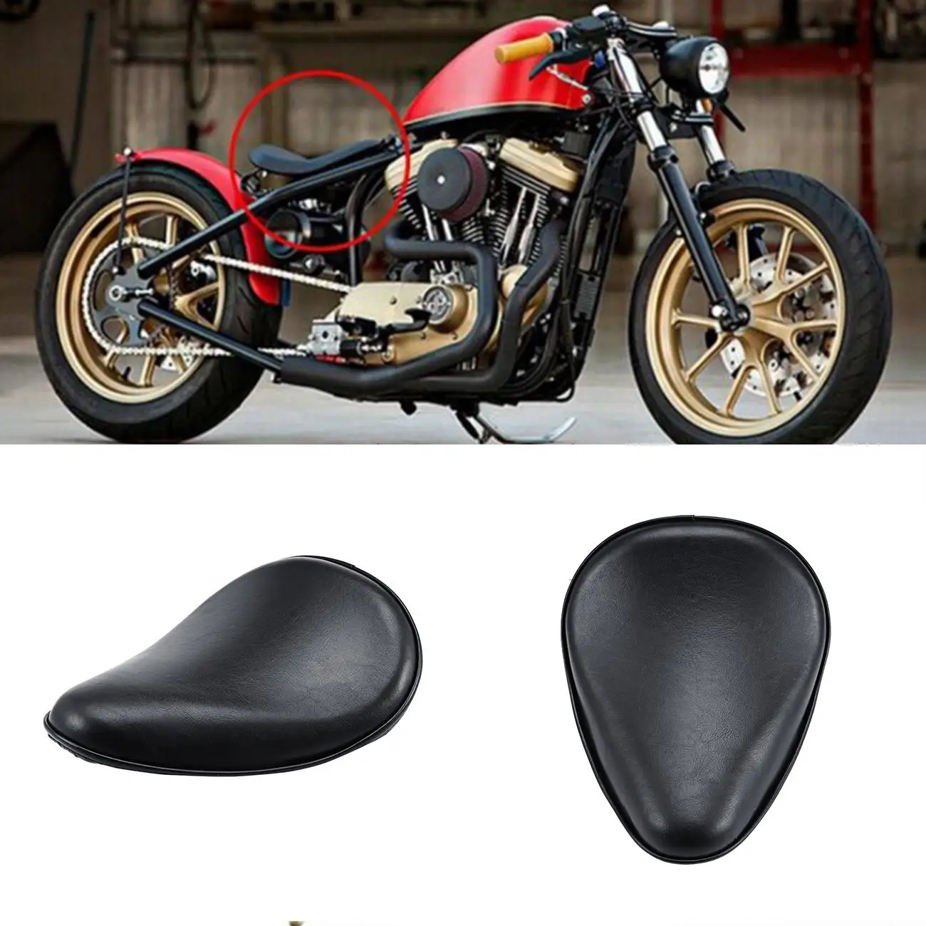 Kit de Support de selle arrière de moto, en cuir néoprène mousse, pour  Sportster Bobber Chopper - AliExpress