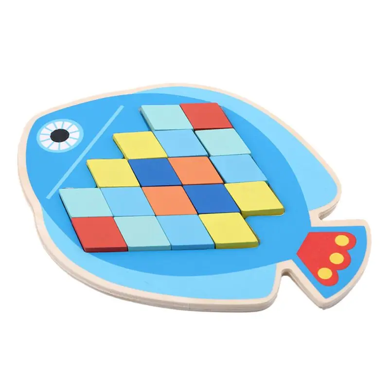 

Three - dimensional wooden diamond triangle puzzle, colorful square IQ game
