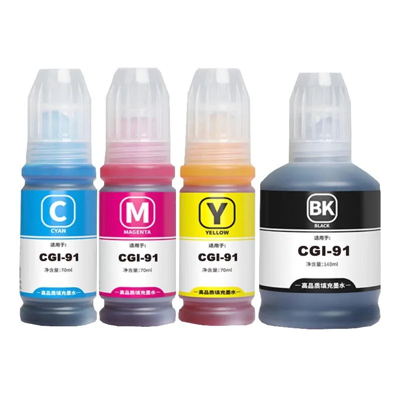 2b 2c 2m 2y Bottled Ink Gi 91 Bk C M Y For Canon Pixma G19 G29 Printer Cartridge Chip Aliexpress