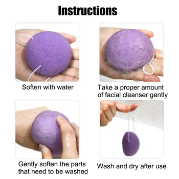 

NEW 7 Colors Nature Konjac Facial Puff Face Cleanser Washing Sponge Exfoliator Cleansing Sponge Puff