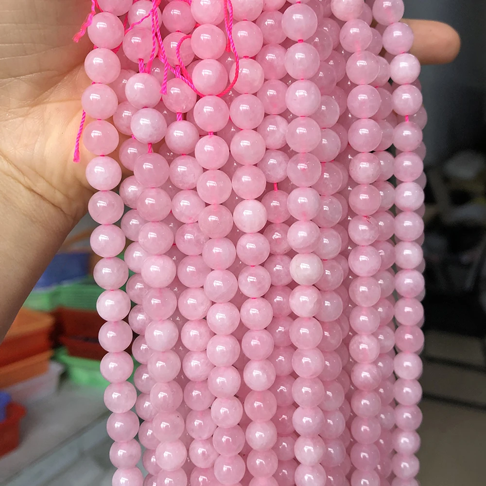 

Natural Rose Quartzs Crystal Stone Beads Round Loose Spacer Beads For Jewelry Making DIY Bracelet Necklace 15"Inch 4/6/8/10/12mm