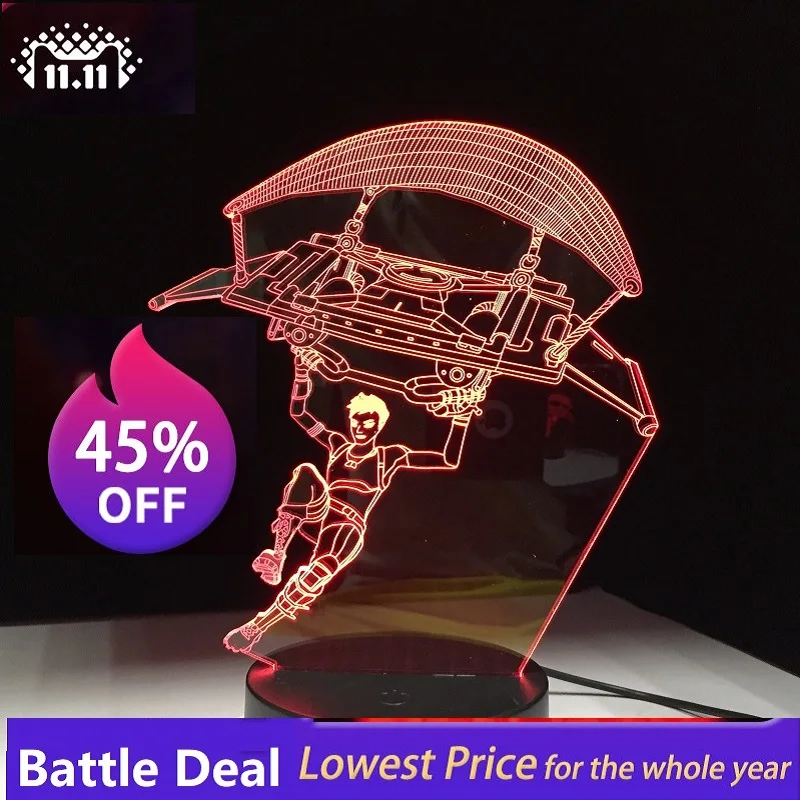  Game 3D LED Lamp 7 Colors Touch Switch Table Desk Light Lava Lamp Acrylic Illusion Room Atmosphere 