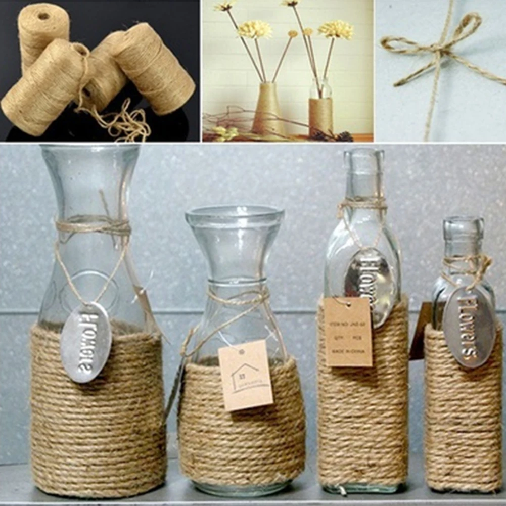 100M/Roll Rope Jute For Gardening Applications Durable Twine Best Arts Strings Lights Craft DIY Natural