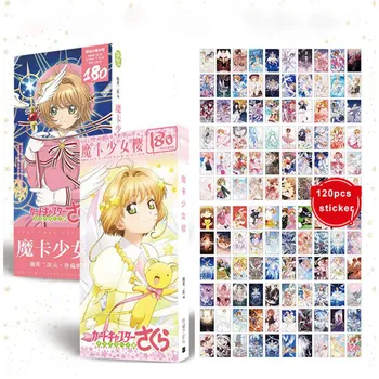 

180PCS Magic Card GIRL'S Sakura Cardcaptor Sakura 20 Anniversary Illustration Collection Paintings Send Sticker Postcard Badge