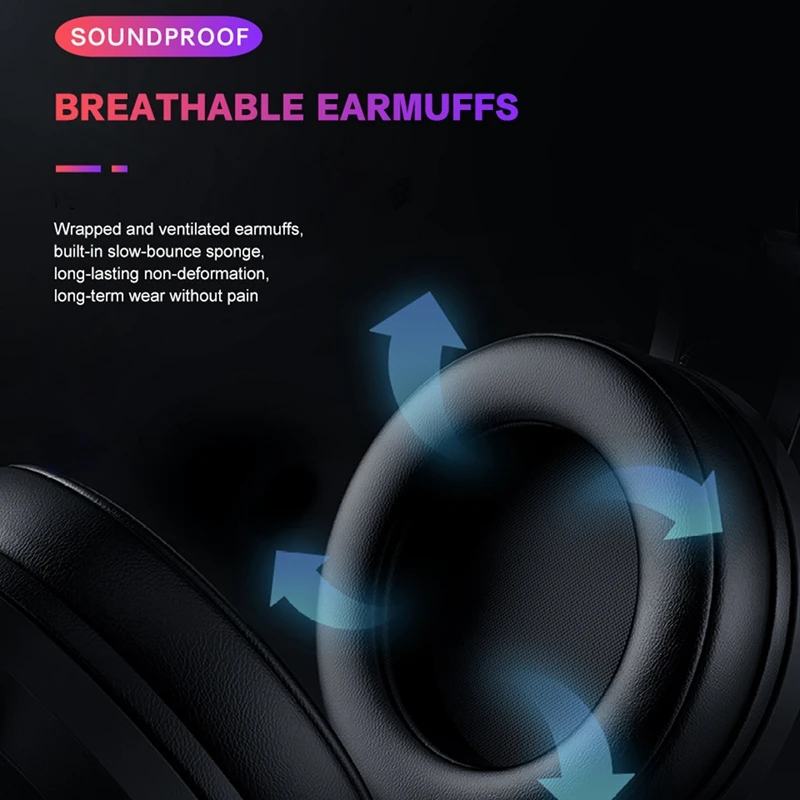 G100 Gaming Headset Surround Stereo Headset with Noise Cancelling Mic and LED Light for PS4 One Laptop Smart Phone