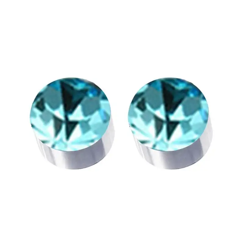 1 Pair Magnetic Slimming Earrings Lose Weight Body Relaxation Massage Slim Ear Studs Patch Health Jewelry - Цвет: Lake Blue