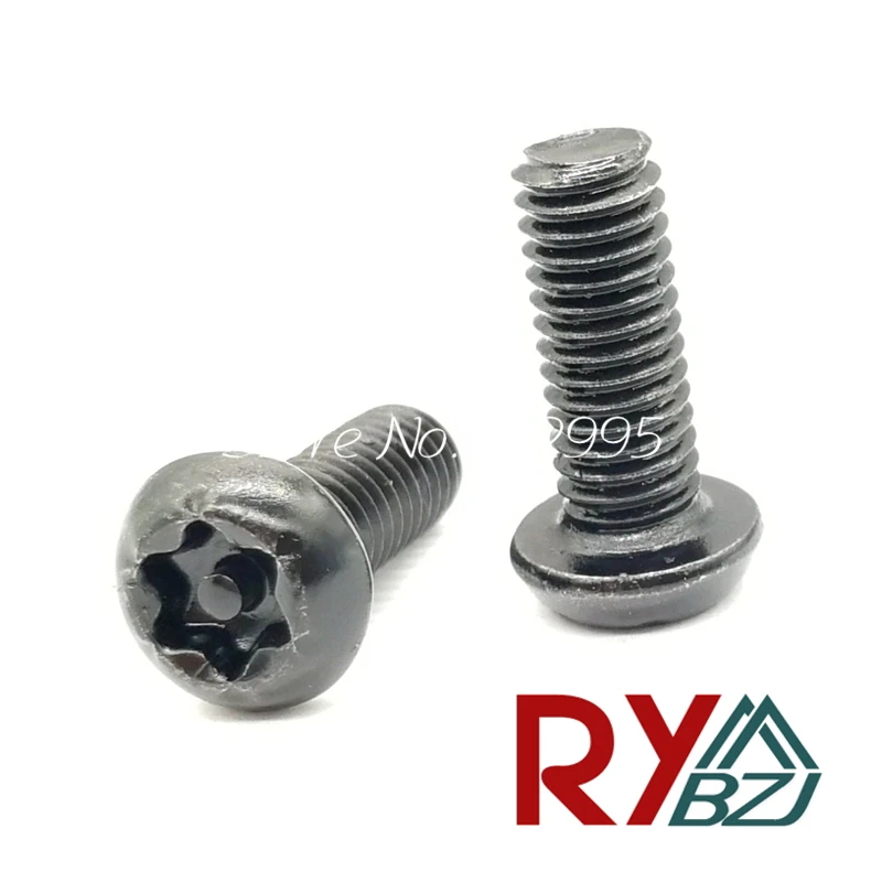 Винт Torx с круглой головкой из углеродистой стали черного цвета M2 M2.5 M3 M4 M5 M6