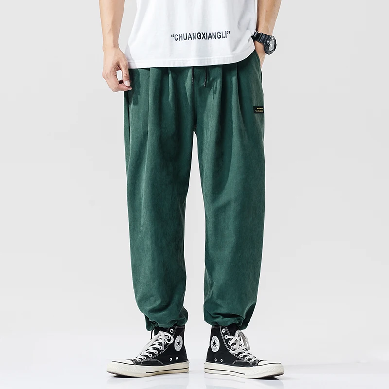 Sinicism Store мужские однотонные повседневные японские штаны для фитнеса мужские осенние цветные уличные спортивные штаны мужские длинные брюки - Цвет: Green(AsianSize)