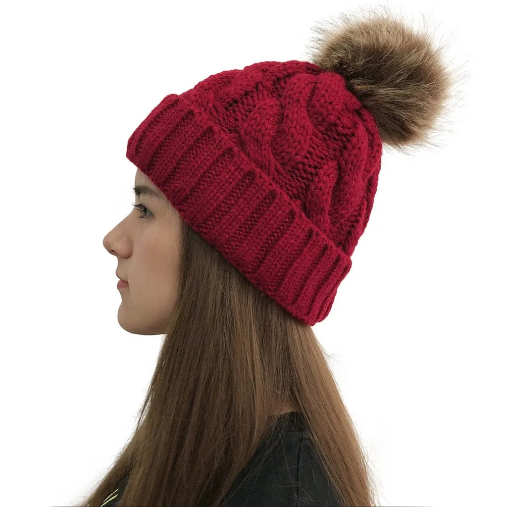 

JAYCOSIN Autumn Women Funny Beanie Winter Hats For Women Bonnet Knitted Warm Winter Cap Beanies Ladies Crochet Knit Beanie Caps