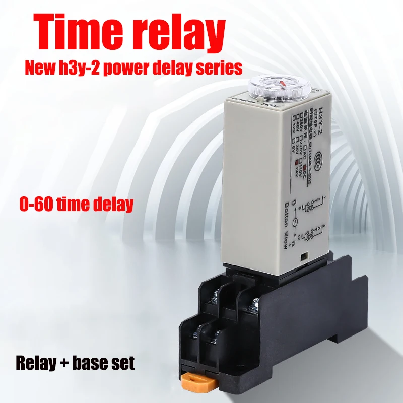 Relé Temporizador H3Y-2 220V - Retardo Ajustable 0-30 Minutos, 8 Pines Para Riel DIN, Marca Uxcell