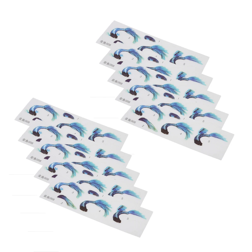 10pcs Plastic Material Gold Fish Stickers Self Adhesive Peel off 3D Resin Crafts Fillers Home Wall Decors Fish Tank Ornaments 