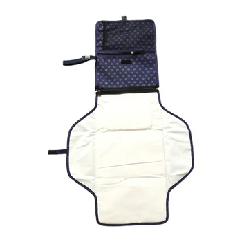 

1pc Nappies Changing Pad Portable Foldable Waterproof Diaper Change Mat Storage Bag (Blue)
