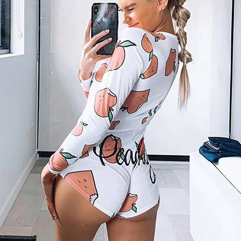 Авокадо с леопардовым принтом Для женщин сексуальная пижама комбинезон размера