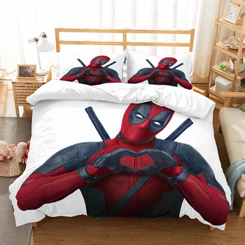 

Marvel Deadpool 3D Print bedding set bed Duvet Cover set Suicide Squad comforter bedding sets bedclothes bed linen (NO sheet)
