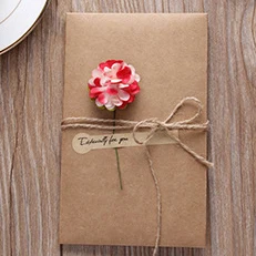 red carnation DIY крафт-бумага поздравительные карты с конвертом ручной работы гербарий приглашения на свадьбу День рождения Сувениры принадлежности для декора подарок - Цвет: red carnation