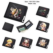 Demon Slayer Anime wallet school Cartoon Kamado Tanjirou Inosuke Student wallet Coin Purse Birthday Party Christmas Gift for Boy