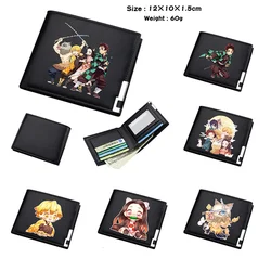 Demon Slayer Anime wallet school Cartoon Kamado Tanjirou Inosuke Student wallet Coin Purse Birthday Party Christmas Gift for Boy