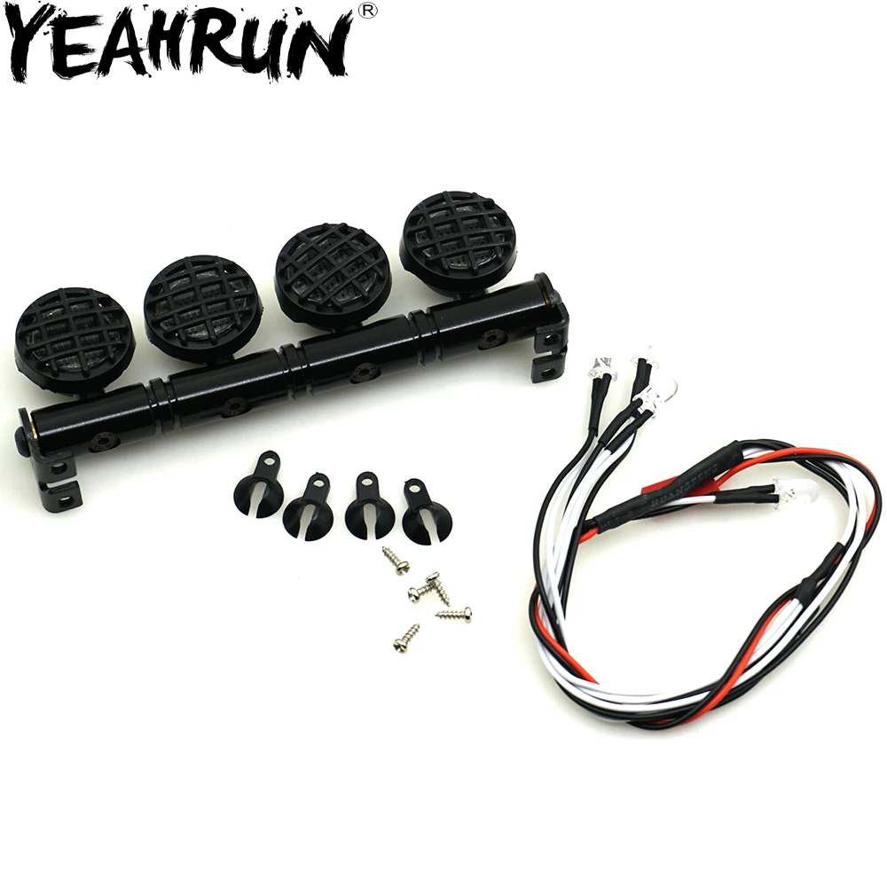 

YEAHRUN Roof Top Spot Light Set 4 LED for 1/10 RC TRX-4 SCX10 D90 CC01 Buggy Crawler Car