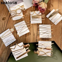 Spaloria Модные женские золотые шпильки геометрической формы зажимы сердце Кролик Заколка-бабочка для женщин украшения для волос ювелирные аксессуары