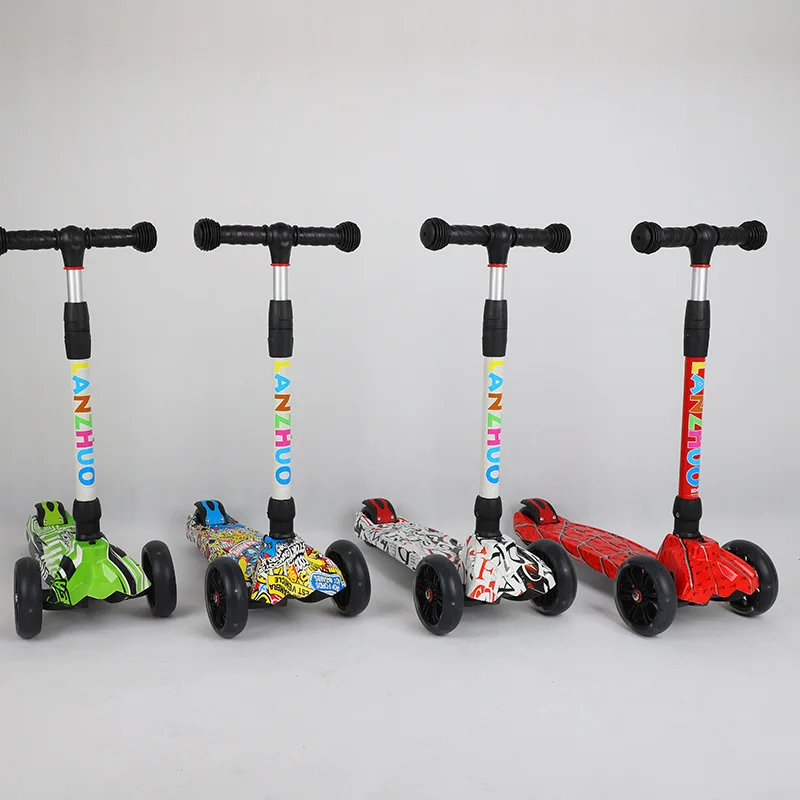 Manufacturers Direct Selling Wealthy Folding Graffiti Big Wide round-Meter-High Car Children Scooter Customizable Logo