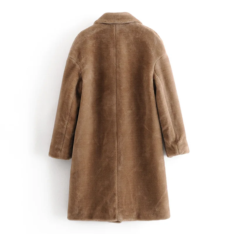 Wixra Womens Coat Ladies Faux Mink Fur Outwear