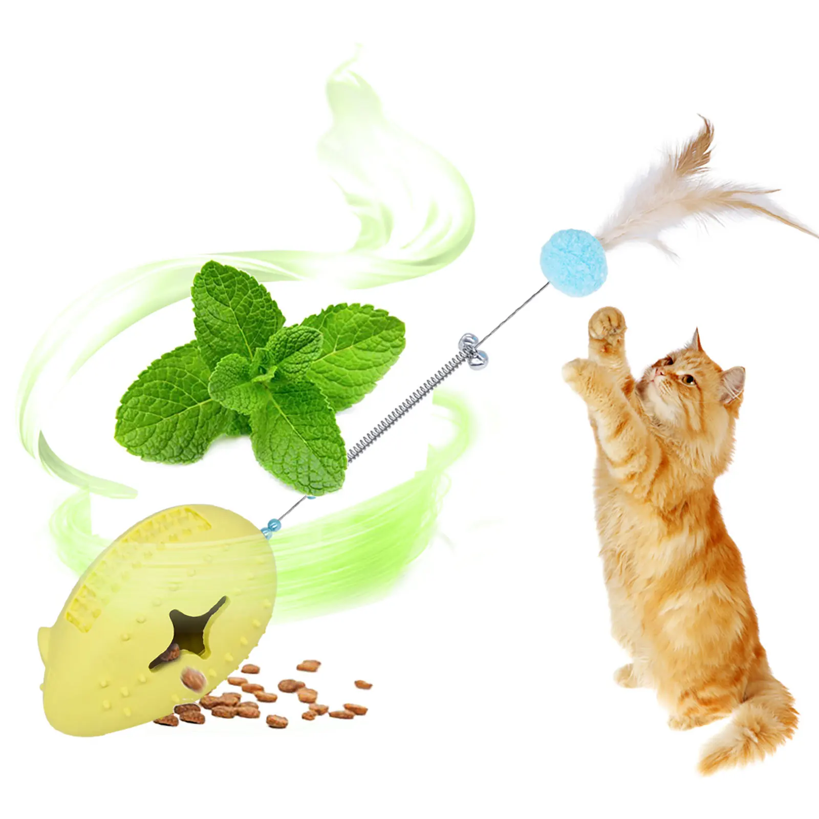 

Pet Supplies, Feather Bells, Springs, Leaking Mice, Relieve Boredom Cat Sticks, Cat Toys