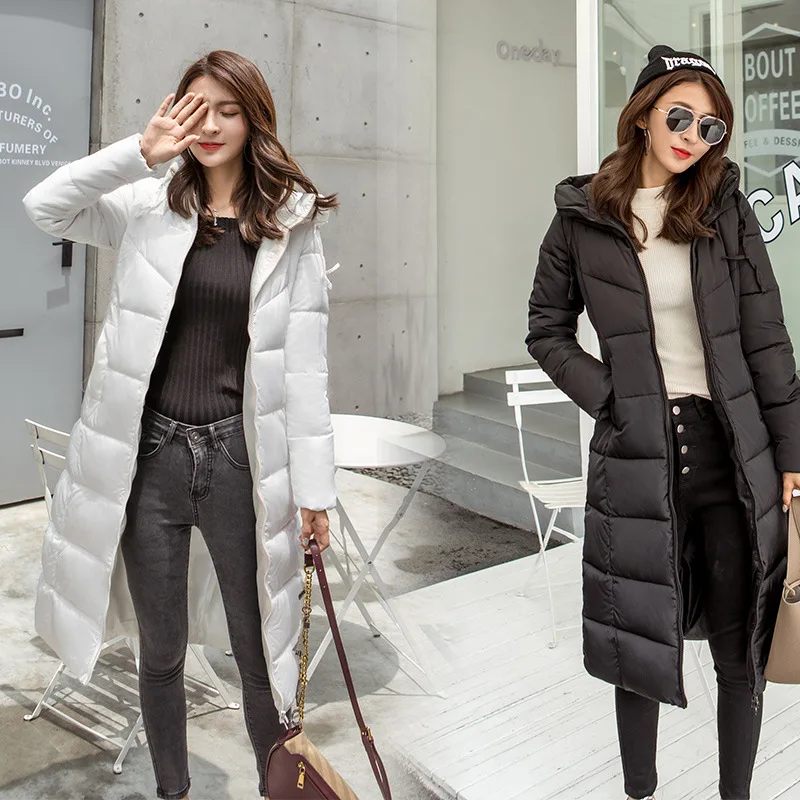 

2018 New Style Fashion Long Korean-style Slim Fit Women's Cotton Overcoat Extra-large Cotton Coat Women Jacket Manufacturers Dir