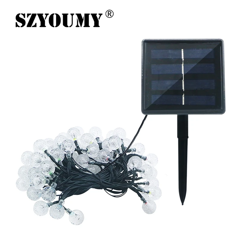 SZYOUMY Новый 60 светодиодный хрустальный шар струнные светильники лампа с солнечной