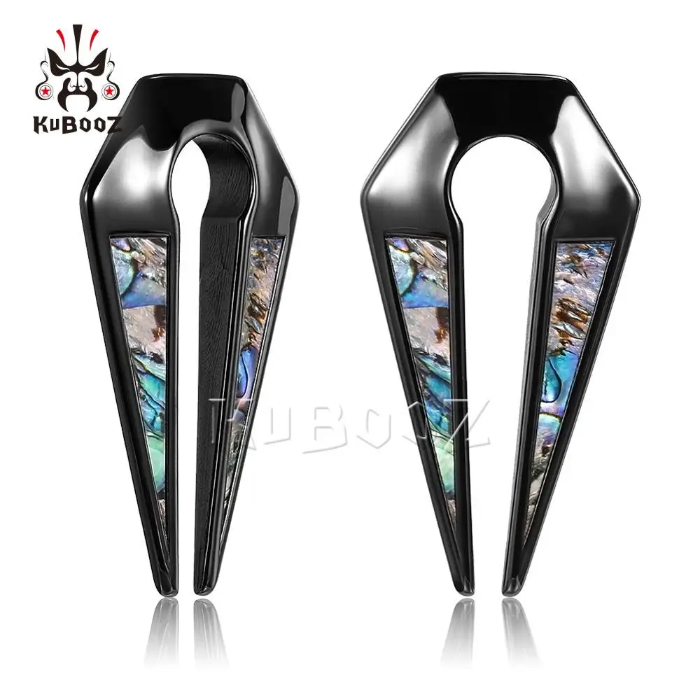 Kubooz Piercing Shell Ear Clip Stainless Steel Gauges Expander Body Jewelry 2PCS