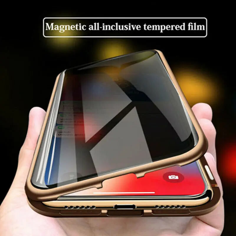 Магнитный анти-Открытый Анти-шпионский стеклянный чехол для телефона iPhone 6 7 8 X XS XR XSMAX стеклянный чехол для телефона