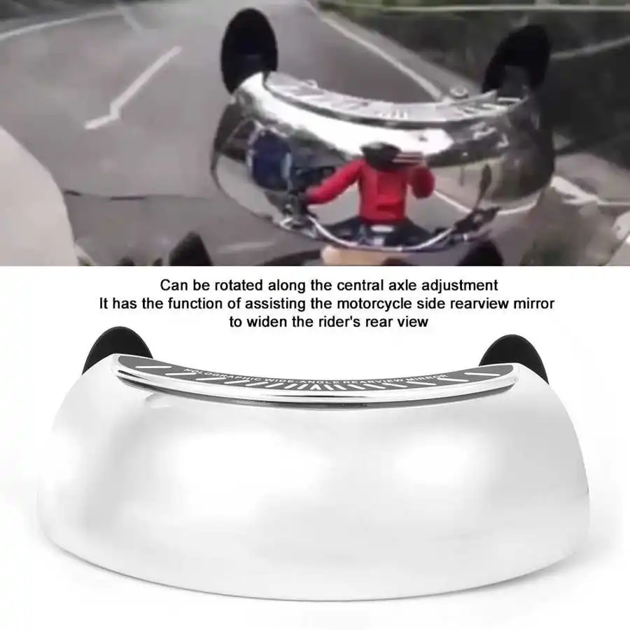 Motorcycle Rearview Mirror,Motorcycle Rear View Mirror Chromed 180 Ultra Wide Angle Central Windscreen Mount Universal