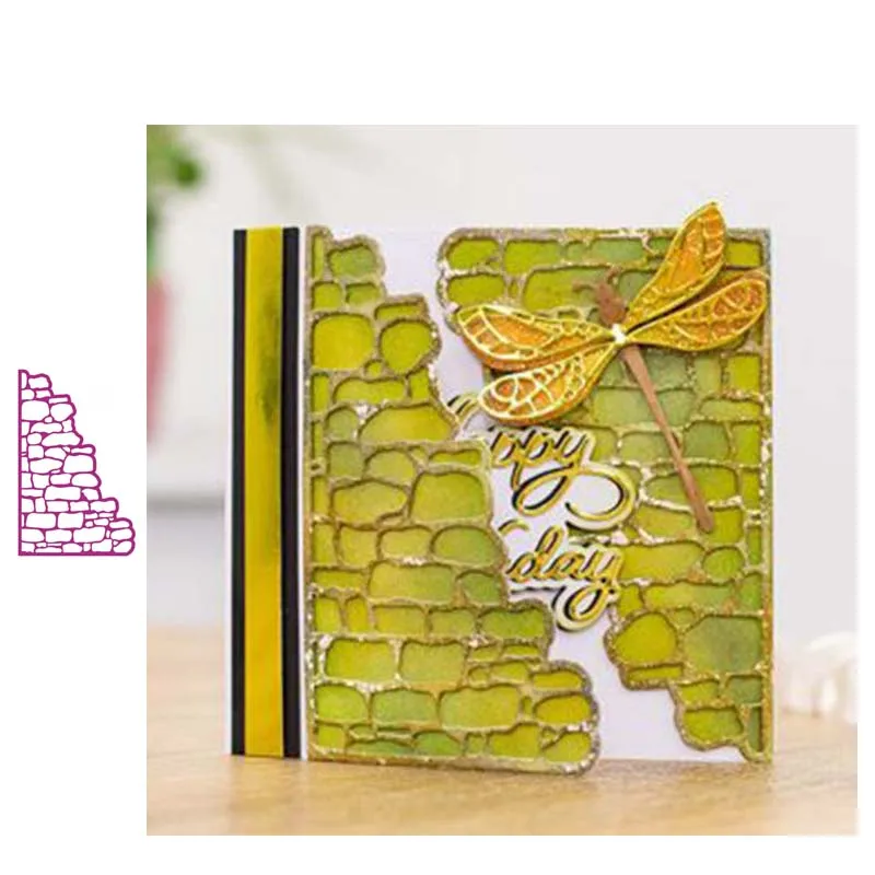 JC с изображением каменной стены фон металлический Трафаретный вырубной штамп