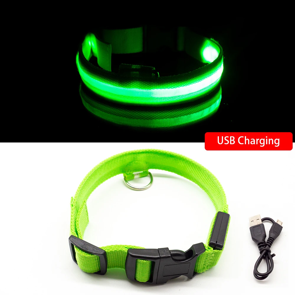 USB Charging/Battery replacement Led Dog Collar Anti-Lost Collar For Dogs Puppies Dog Collars Leads LED Supplies Pet Products 