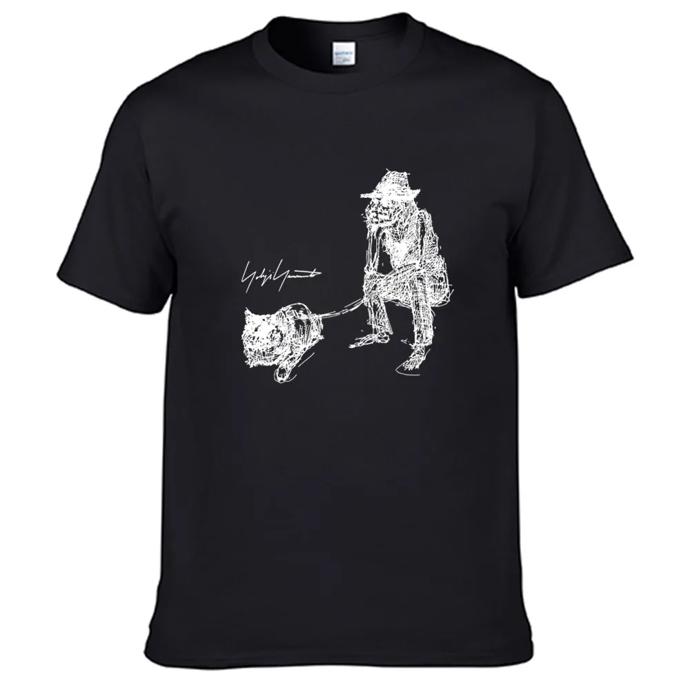 Коллекция 2021 года Классическая Летняя футболка Yohji Yamamoto and dog с надписью