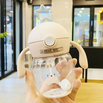 

280ml Baby Straw Bottles with Handle Kids Chlidren Drinking Water Bottle CORB