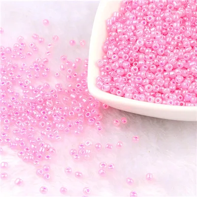 pink 2 мм в диаметре, различные Цвет крем Стекло чешские бусины Seedbeads для изготовления украшений собственными руками Сделай Сам товары для шитья и рукоделия 750/1500/3750 шт - Цвет: pink