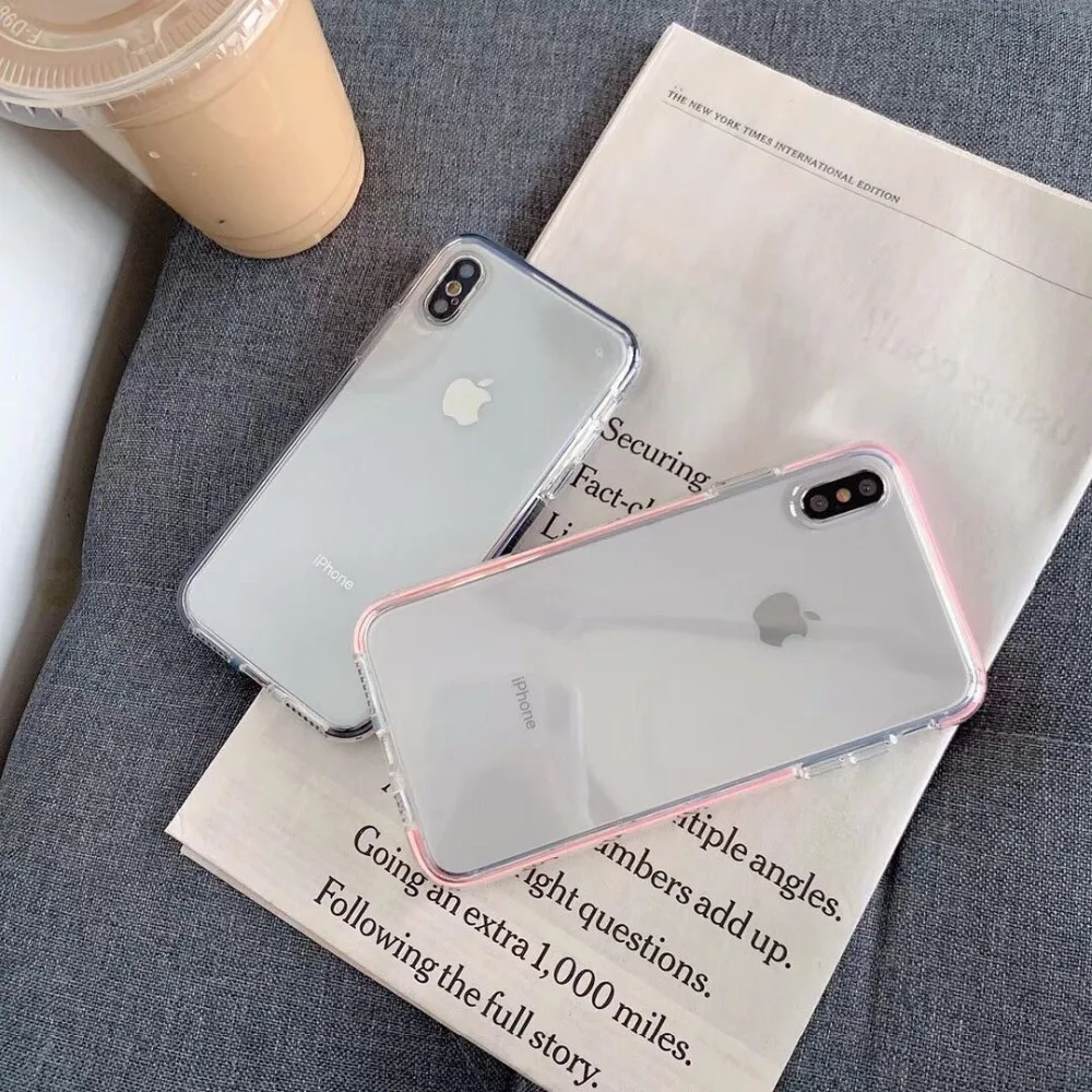 Прозрачный противоударный чехол для телефона ярких цветов для iphone 11 11Pro Max XR 6 6S 7 8 Plus X XS Max, мягкая прозрачная задняя крышка