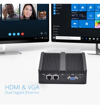 

Mini PC Computer Windows 10 Intel Celeron N2830 LAN 2xGigabit Ethernet 2*RS232 USB HDMI VGA 8GB/4GB RAM 64GB/128GB SSD With wifi