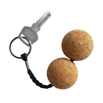 

2pcs Double Ball Floating Cork Key Ring Keychain Boat Narrowboat Accessories -keep keys safe