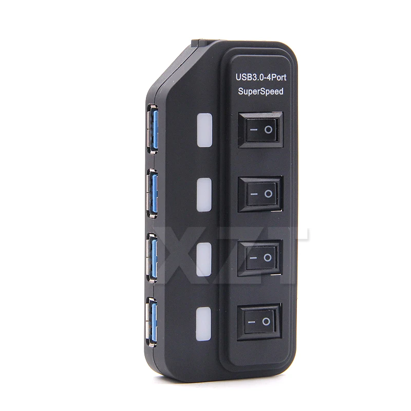 USB 3,0 концентратор 4 порта с светодиодный зарядное устройство питания несколько USB Высокоскоростной разветвитель 5 Гбит/с USB-HUB адаптер для ПК планшетный компьютер