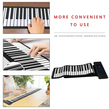 

Electric Roll Piano Portable Folding 88 Key Flexible Soft Silicone Electronic Music Keyboard Piano Usb Speaker